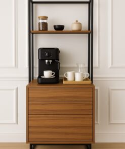 كوفي بار "تاور" (Tower) بخشب الجوز الدافئ وتصميم صناعي