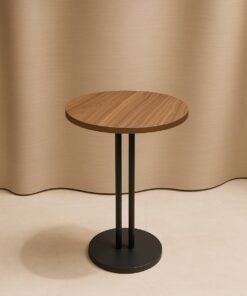 طاولة جانبية عصرية بسطح "خشب الجوز" وقاعدة مزدوجة