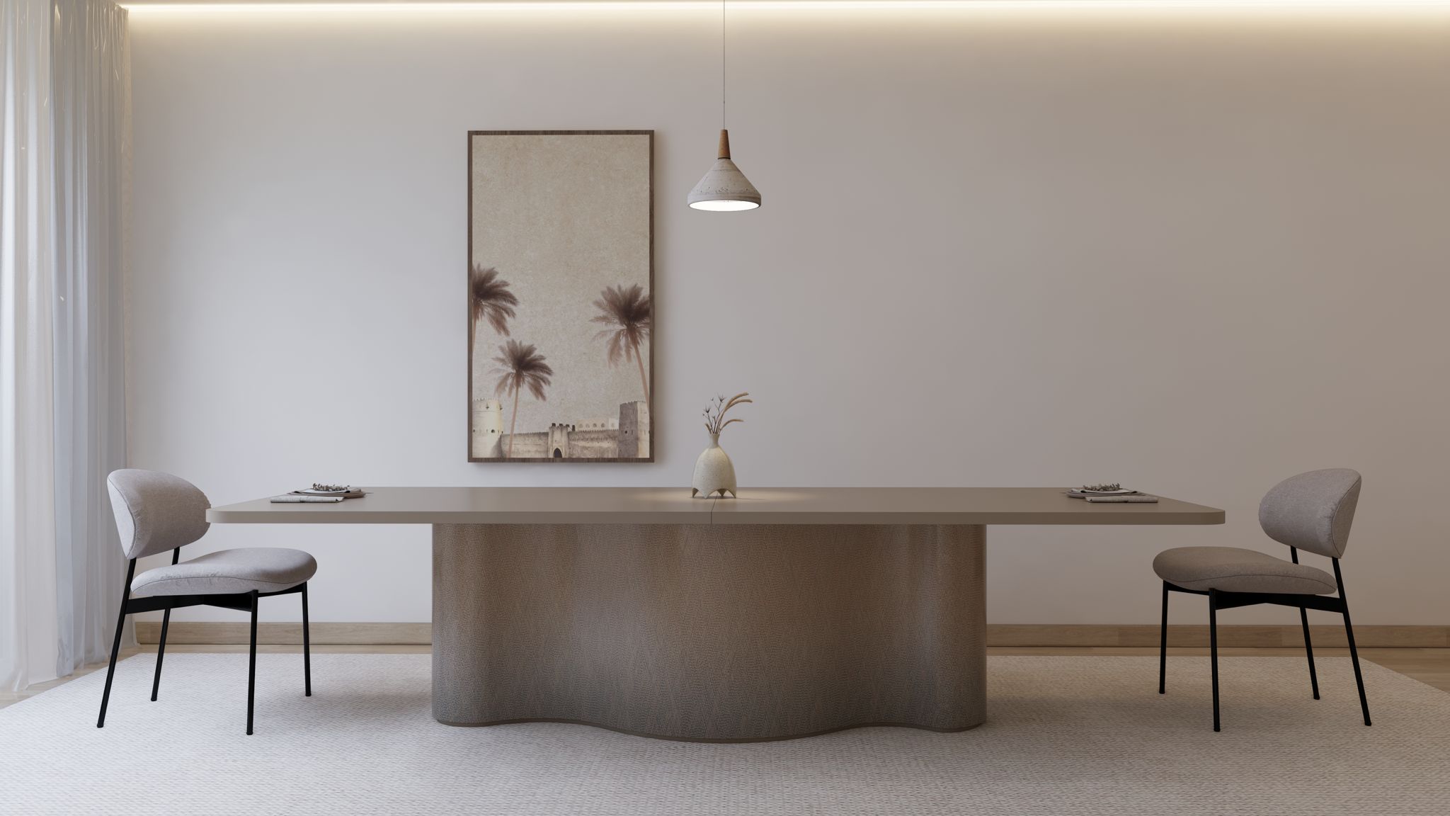 (WAVE) طاولة طعام 12 شخص